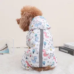 Hundkläder Pet Waterproof Raincoat Jumpsuit Hooded Reflective Strip Puppy Rain Coat Outdoor Clothes Jacket For Small Accessory