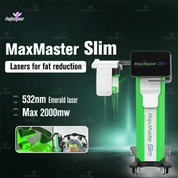 Senaste Emerald 532nm Laser Body Slimming Behandling Viktminskning Skin åtdragning Fettborttagningsmaskin 2 år Garantikroppskulptering 10D Maxmaster