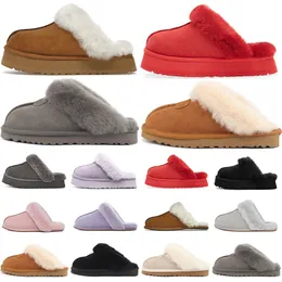 top quality Casual Shoes 2023 Disquette Snow Slippers Boots Booties Womens Fur Slides Classic Mini Platform Boot Slipon Les Petites Suede Wool Blend Comfort Winter C