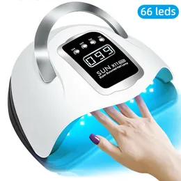 Secadores de unhas 66LEDS Lamp LED UV LED para unhas secando todo o esmalte de gel com sensor de movimento Manicure Pedicure Salon Tool 230814