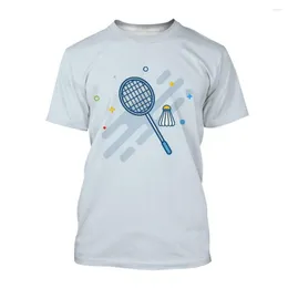 Men's T Shirts Casual 3D Print Funny Badminton Graphic T-shirt Fashion Sports Hip Hop Harajuku Personality O-Neck Short Sleeve Top