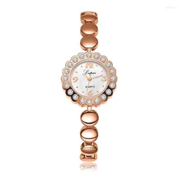 Avanadores de pulso Mulheres observam mulher assistir aço inoxidável com pulseira Relogio feminino de luxo lvpai Rhinestone 2023