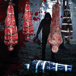 Andra evenemangsfest levererar halloween dekoration 59 tum läskig lik död offer props utomhus skräck skrämmande falska blodiga kropp Haunted hus hängande dekorer 230814