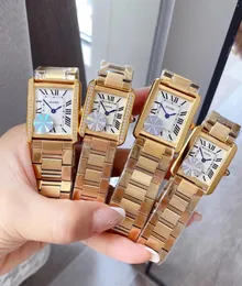 손목 시계 24mm 27mm 스테인리스 스틸 사각형 시계 로마 번호 다이얼 럭셔리 펨메 지르콘 쿼츠 손목 시계 프란케이즈 클럭