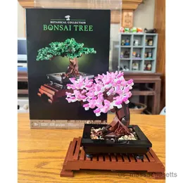 Block Bonsai Tree Flower Bouquet Perpetual 3D Building Block Set Model Home Decoration Plant Potted Toy Child Gift R230814