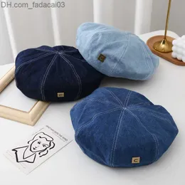 Wide BriM Hut Bucket Hats Korean Fashion Beret Kreativ Denim Clote Hut Frühling/Sommer Windprofessionaler Beret Frauen im Freien Dekoration Beret Z23814