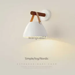 Wall Lamps LED Nordic Aisle Wall Lamp Wood Creative Lighting Fixture Guest Room Balcony Staircase Sconce Bedroom Bedside Decor Light HKD230814