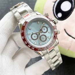 Luxury men's watch ST9 stainless steel strap 40mm automatic mechanical movement designer watch sapphire glass ceramic inlaid red dial Dhgate watch 007 watches men