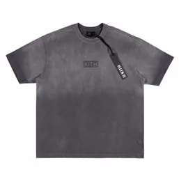 New Men's Short-Sleeved Ksubi Takewashed Box Washed Distressed Short-Sleeved Men's and Women's Loose T-shirt
