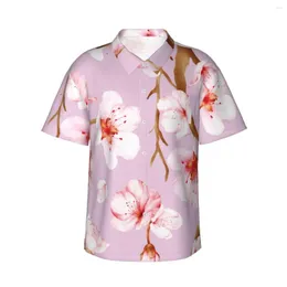 Camisas casuais masculinas de mangas curtas Blossom camisa floral roupas de praia Tops de personalidade