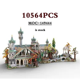 Bloco 2023 MOC 149444 Modelo de edifício medieval 10316 Extensão do reino MOC 151016 Last Family Home Block Toys Presentes de Natal 230814