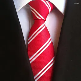 Bow Ties Classic Red White Stripeed Akcesoria Prezentacja Modna Busines