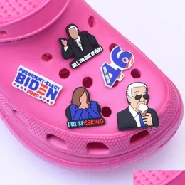 Shoe Parts Accessories New Arrival Lets Go Brandon Clog Charms Usa 2024 Maga Fjb Shoes Decorations Mexico American Bracelet Series Randomly