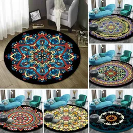 Teppiche ethnischer Stil kreisförmiger Teppich Retro Mandala Nordeuropa Tee Tisch Hanges Korb Wohnzimmer Schlafzimmer Bettbodenmatte