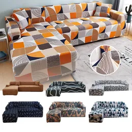 Coperture per sedie Cover di divano regolabile ad angolo elastico per soggiorno chaise longue decorativo l forma 2 3 4 posti protezione arancione