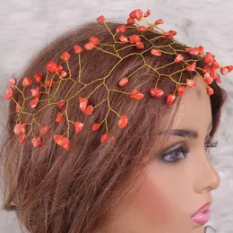 Headpieces 4ujewelry 29cm Orange Wine White Nature Coral Bridal Nigerian Jewelry For Weddings Handmade