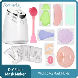 Ansikte massager diy mini ansiktsmasktillverkare automatisk grönsak naturlig kollagen frukt ansiktsmask maskin hudvård borste wtih 10st maskformar 230814