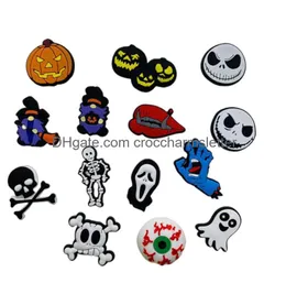 إكسسوارات أجزاء الأحذية 100pcs Halloween Clog Charms Horror Drop Drop Drop