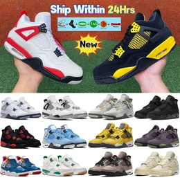 Red cement Jumpman 4 mens basketball shoes 4s Thunder pine green midnight navy seafoam craft photon dust military black cat university blue womens sneakers trainers
