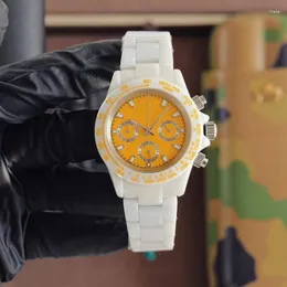 Нарученные часы 2023 Men's Top Женская керамическая керамическая Quartz Watch 39,5 мм ретро -пара часы высококачественные сапфировые стекло Reloj hombre