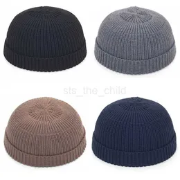 Gorro/crânio Caps Mulheres de malha de inverno masculino Hat de caveira Chap de gorro masculino Inverno Caminho curto de melão Docker Docker Fisherman Knit Girls Girls