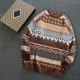 Maglioni maschili alla moda a costine di riferimento per la pelle uomini a strisce patchwork jumper per il pullover scolastico