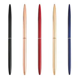 Bollpoint pennor 50 st Rose Gold Pen Slim Mentallic Roller Infällbar lättvikt Nice Gift Wedding Business Office Studenter Lärare 230814