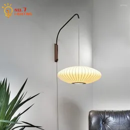 Vägglampa italiensk design atmosfär Silkduk Led E27 Zen Art Flying Saucer monterad veranda balkongstudie gång