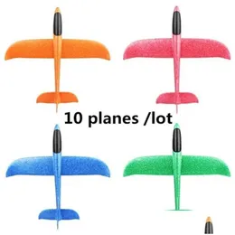 Electric/Rc Aircraft 5-10Pcs/Lot Foam Material Hand Throw Plane Outdoor Glider Childrens Gift Model Toy 48 Cm Fun Helicopter Toys 21 Dhowa
