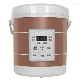 1.6L Mini Electric Rice Cooker 12V-24V For Car And Truck Travel Portable Soup Pot Cooking 12H Appointment Food Container