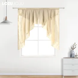 Cortinas puras lozujojuj cor sólida tule small valance jacquard craft decoration Ins líquido vermelha vento adequado para cafés e restaurantes de cozinha 230815