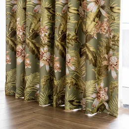 Curtain Blackout curtains for living room bedroom Insulation curtain window drapes printed rustic foral curtain