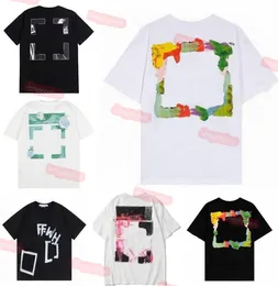 Suffs Мужские футболки Offs White Tees Arrow Summer Pinger Feals Fasual с коротким рукавом для мужчин и женщин напечатанные буквы x на заднем печать