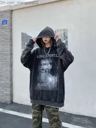 رجال الرجال للرجال من النوع الثقيل Houzhou Goth Goth Retro Hoodie للسيدات 2023 الأزياء الكورية للملابس الشارع Super Dalian Sweater Top Top New Print Z230815