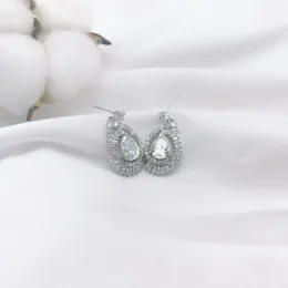 Dangle Earrings Ladies Exquisite Metal White CZ Stone Modern Design 2023 For Women