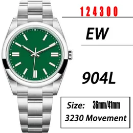 EWF V3 EW124300 CAL.3230 EW3230オートマチックメンズウォッチ41mmグリーンダイヤル904Lステンレススチールブレスレット同じ一連の保証された永遠の時計