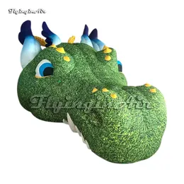 8m Long Wonderful Cute Giant Inflatable Fire Dragon Head Cartoon Animal Balloon For Carnival Stage Decoration