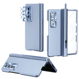 Custodia per telefono Vogue di placcatura di lusso per Samsung Galaxy Folding Z Fold5 Fold4 Fold3 5G Durevole Protezione alla cerniera di membrana completa Durata Guscio di piega con portata a penna