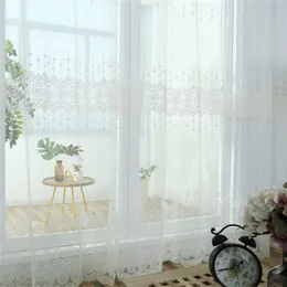 Zasłony nowoczesne białe hafty haftowe zasłony do sypialni do salonu okno eleganckie, gotowe zasłony