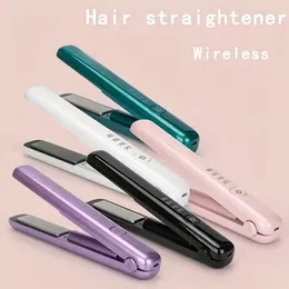 Wireless Mini Clip Board: USB Charging Curling Rod Roll Straight Dual-Purpose Hair Straightener