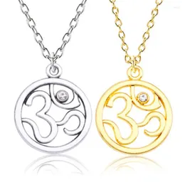 Pendant Necklaces Fashion Creative Yoga Necklace Personality Round Card Cutout Men And Women Sports Ornaments