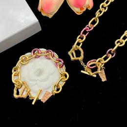 Luxury Lock Halsketten Barockversion Gold Armband Designer Kettenarmbänder rosa Diamantcharme Halskette Kuba Link Schmuck mit Kasten G5