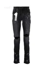 보라색 청바지 디자이너 남성 여성 바지 브랜드 여름 홀 2023 새로운 스타일 자수 자기 재배 및 작은 발 패션 비어