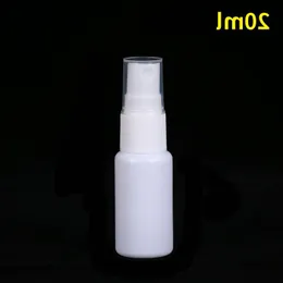 20ml 0666oz Fine Mini Garrafas de spray branco com tampa de spray de bomba para óleos essenciais, viagens, perfumes reutilizáveis ​​garrafas plásticas vazias xtjlr