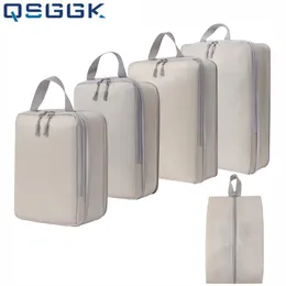 Förvaringspåsar 4/5st reser förvaringspåse set bagage klassificering arrangör Komprimera väska klädsko förvaringspåse vattentät dampproof 230814