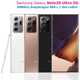 Samsung Galaxy Note 20 Ultra 5G Note20 N986U1 128G/256G/512 GB Octa Core Snapdragon 865+ 6,9 "12 GB 108 MPDual 12MP Handy ESIM