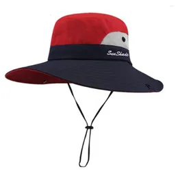 Beretti uomini Donne Wide Brim Anti-Sun Cappellino da sole Risparmio Space-Sun Contrast per viaggi