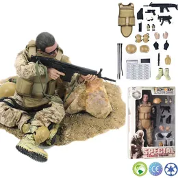 Militärfiguren 12'''Navy Seals American Military Soldiers Special Forces Armee Man Action-Figuren spielen Set-Digital Desert Camouflage 230814