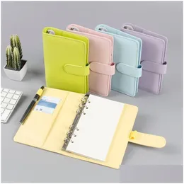 Christmas Decorations A5/A6 Colorf Creative Waterproof Arons Binder Hand Ledger Notebook Shell Loose-Leaf Notepad Diary Stationery E Dhbem