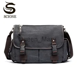 Duffel Bags Vintage Men's Shoulder Bag Travel Crossbody Bags Causal Canvas Messenger Bag Patchwork Multifunktion Laptop Handbag School Tote J230815